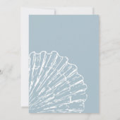 Shell-ebrierende Küstenblaue Shell Boy Babyparty Einladung (Rückseite)