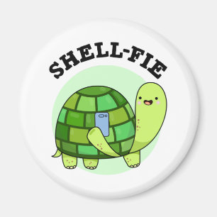 Shell-fie Funny Tortoise Selfie Pun Magnet