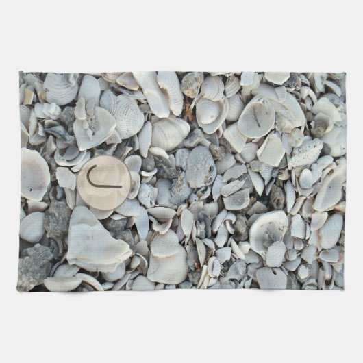 Shell Haven Anfangsbuchstabe Muster Geschirrtuch (Horizontal)