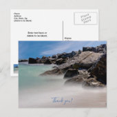 Shell Island Felsen und Wellen Danke Postkarte (Vorne/Hinten)
