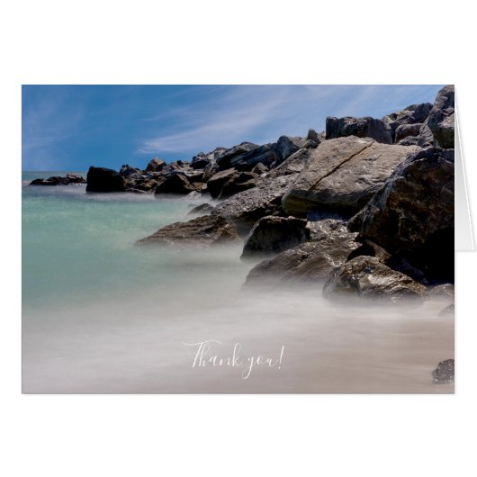 Shell Island Felsen und Wellen Dankeskarten (Vorderseite (Horizontal))