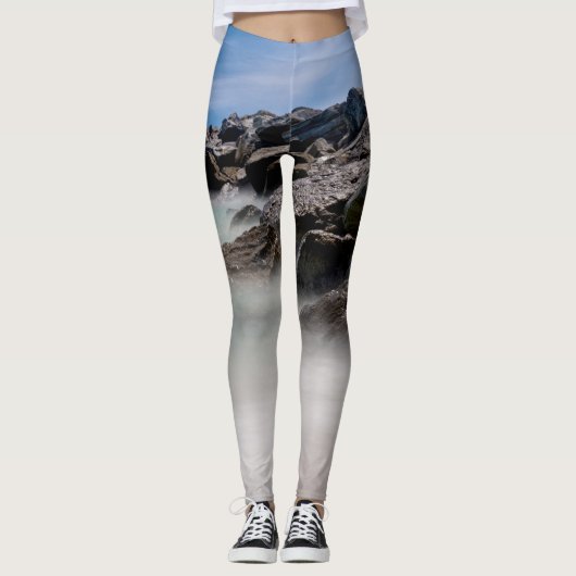 Shell Island Felsen und Wellen Leggings (Vorderseite)