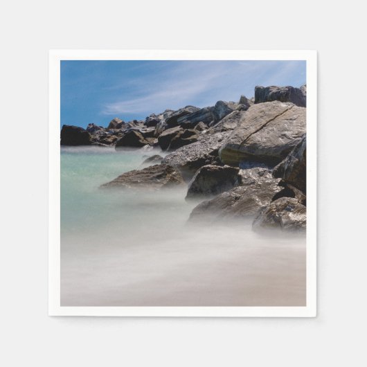 Shell Island Felsen und Wellen Papier Serviette (Vorderseite)