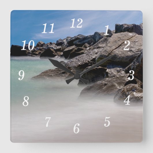 Shell Island Felsen und Wellen Wanduhr (Vorderseite)
