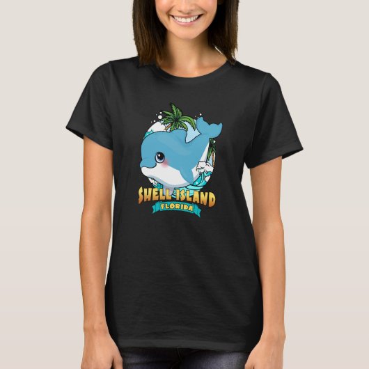 SHELL ISLAND FLORIDA Cute Baby Dolphin Beach Souve T-Shirt (Vorderseite)