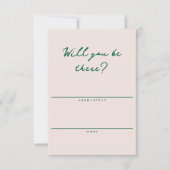 Shell Pink and Green Simple RSVP Card (Vorderseite)