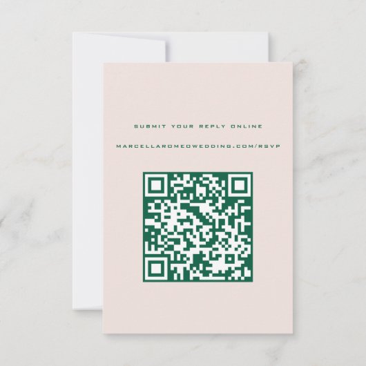 Shell Pink and Green Simple RSVP Card (Rückseite)