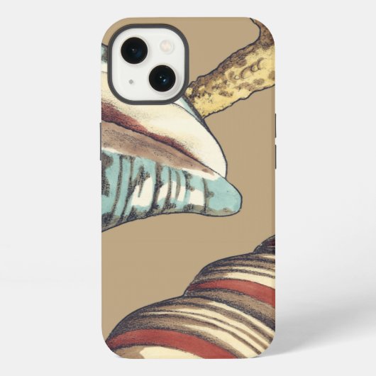 Shell Trio auf Khaki iPhone Hülle (Rückseite)