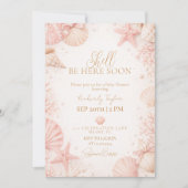 Shell wird bald hier sein Mädchen Baby Shower Einl Einladung (Vorderseite)