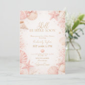 Shell wird bald hier sein Mädchen Baby Shower Einl Einladung (Stehend Vorderseite)