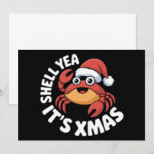 Shell Yea It's Xmas Weihnachtskrebs Santa Hut Einladung (Vorne/Hinten)