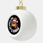 Shell Yea It's Xmas Weihnachtskrebs Santa Hut Keramik Kugel-Ornament (Rechts)