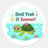 Shell Yeah Es Ist Sommer Turtle Aufkleber (Vorderseite)