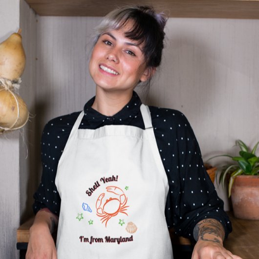 "Shell Yeah! I'm from Maryland" Crab Apron Lange Schürze