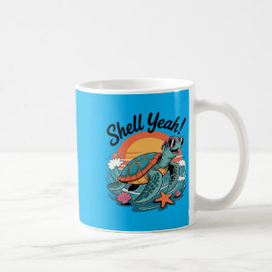 Shell Yeah Süße Schildkröte Ozean Strand Wortspiel Kaffeetasse