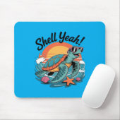 Shell Yeah Süße Schildkröte Ozean Strand Wortspiel Mousepad (Mit Mouse)