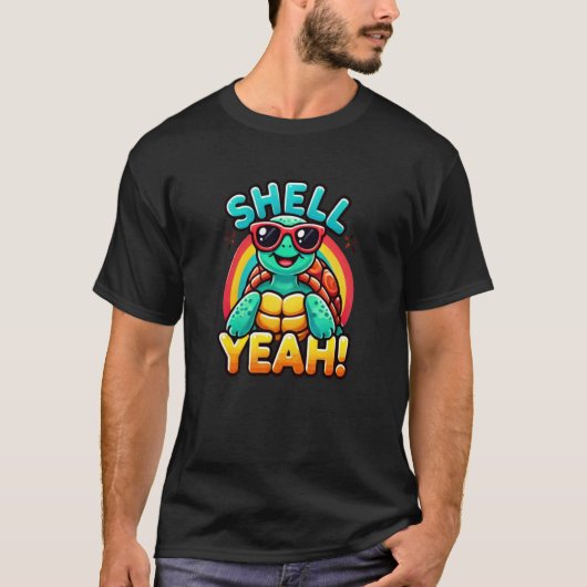 Shell-Yeah T-Shirts u2013 Lustiges süßes Schildkrö (Vorderseite)