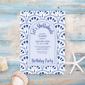 Shellabrate Scallop Muscheln Strand Geburtstag Einladung