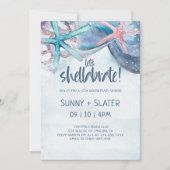 Shellabration | Beach Seashells Jubiläum Einladung (Vorderseite)