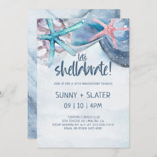Shellabration   Beach Seashells Jubiläum Einladung