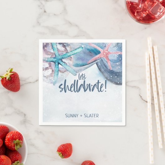 Shellabration | Beach Starfish Seashells Serviette (Beispiel)