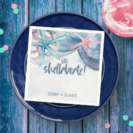 Shellabration | Beach Starfish Seashells Serviette