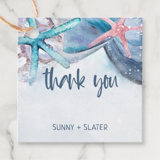 Shellabration | Beach Starfish Seashells Vielen Da Geschenkanhänger (Vorderseite)