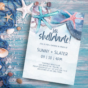 Shellabration Strand-Muschel-Hochzeitsdusche Einladung