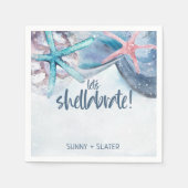 Shellabration | Strand-Seesterne Muscheln Serviette (Vorderseite)