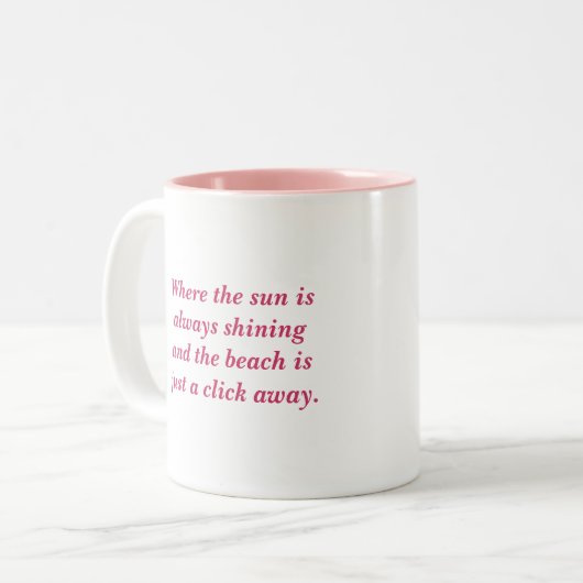 Shellbelles Tiki Hütten-Tasse Zweifarbige Tasse (Vorderseite Links)