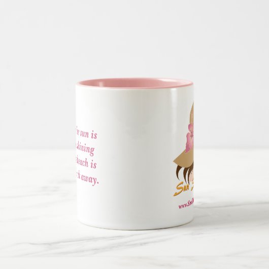 Shellbelles Tiki Hütten-Tasse Zweifarbige Tasse (Mittel)