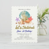 Shellebrate Geburtstag Einladung (Stehend Vorderseite)