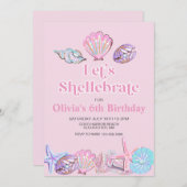 Shellebrate Seashell Beach Geburtstag Einladung (Vorne/Hinten)
