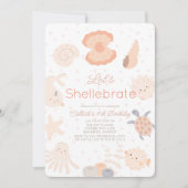 Shellebrate Seashell Creatures Pink Birthday Einladung (Vorderseite)