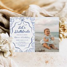 Shellebrate Seashell-Küsten-Geburtstagsfoto zum 1.