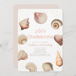 Shellebrate Seashell Realistischer Geburtstag Einladung