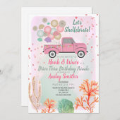 Shellebrate unter dem Meeresantrieb Thru Geburtsta Einladung (Vorne/Hinten)