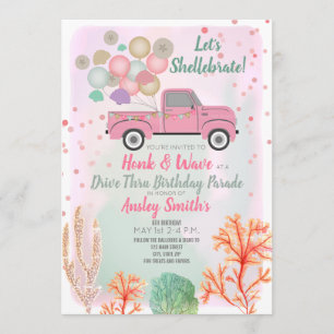 Shellebrate unter dem Meeresantrieb Thru Geburtsta Einladung