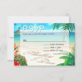 Shelley & Dan Exotic Beach UAWG ::custom: RSVP Karte (Vorderseite)