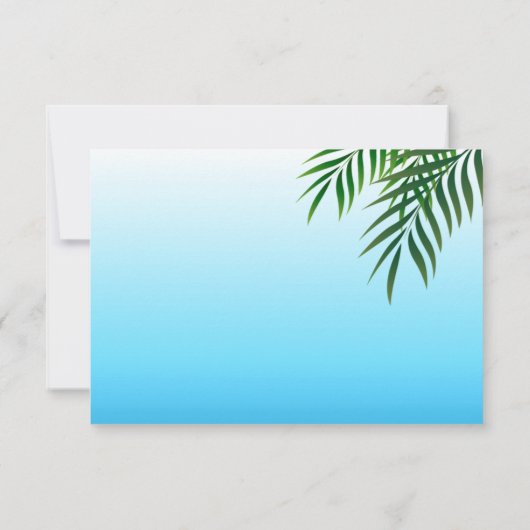 Shelley & Dan Exotic Beach UAWG ::custom: RSVP Karte (Rückseite)