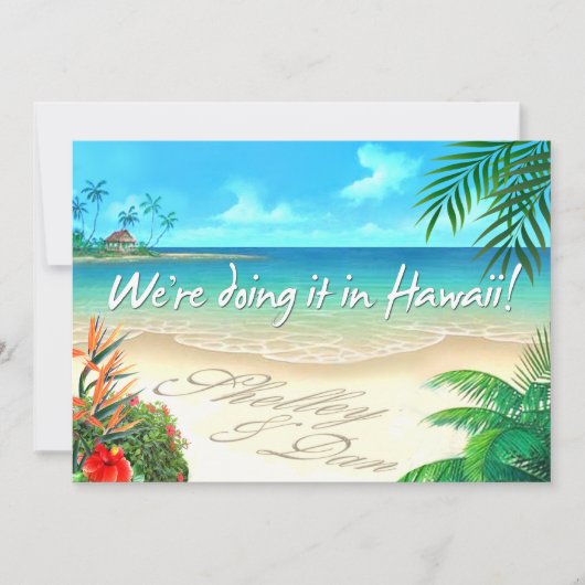 Shelley & Dan Exotic Beach Wedding ::custom: Einladung (Vorderseite)