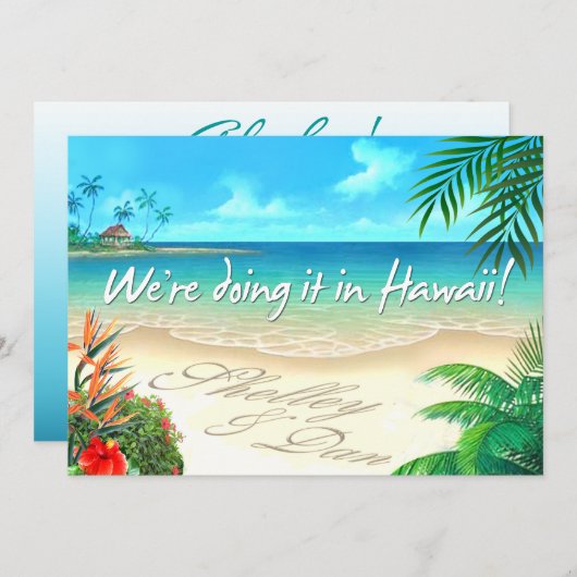 Shelley & Dan Exotic Beach Wedding ::custom: Einladung (Vorne/Hinten)