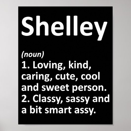 Shelley Definition D Funny Birthday  Poster (Vorne)