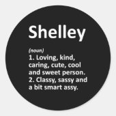 Shelley Definition D Funny Birthday  Runder Aufkleber (Vorderseite)