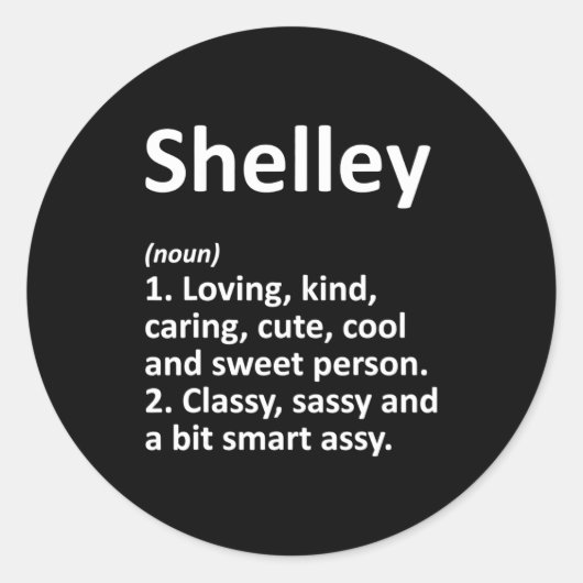 Shelley Definition D Funny Birthday Runder Aufkleber (Vorderseite)