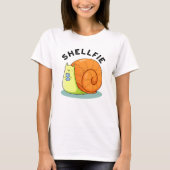 Shellfie Funny Snail Selfie Pun T-Shirt (Vorderseite)