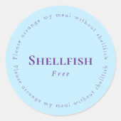 Shellfish Free Request Sticker, Light blue, Purple Runder Aufkleber (Vorderseite)