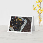 Shellfish Mussels in Bowl Karte (Gelbe Blume)