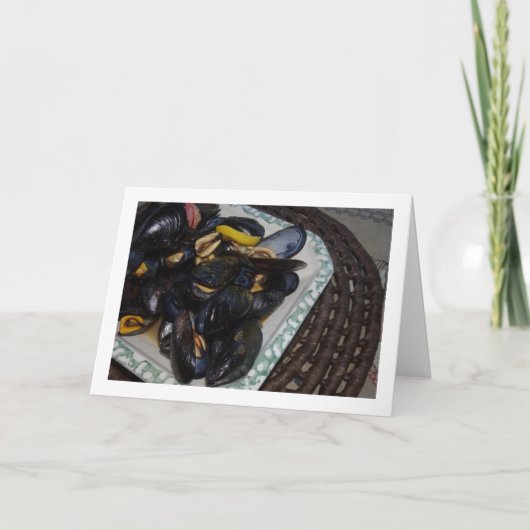 Shellfish Mussels in Bowl Karte (Vorderseite)