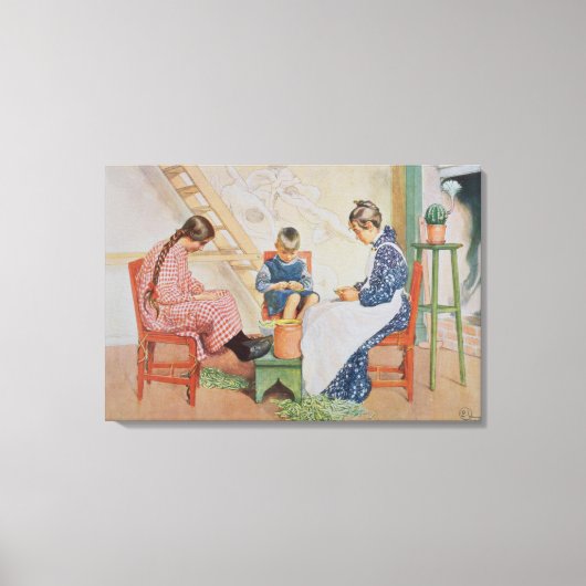 Shelling Peas, pub. in 'Lasst Licht Hinin'(`Gelass Leinwanddruck (Vorderseite)